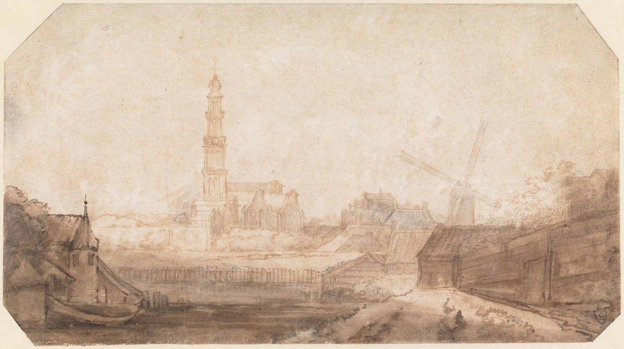 Pohled na kostel Westerkerk a okolí od Philips Koninck