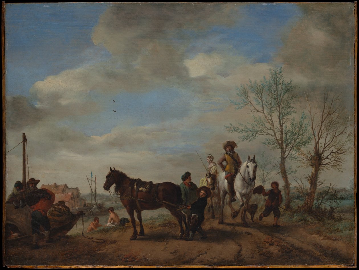 Muž a žena na koních od Philips Wouwerman