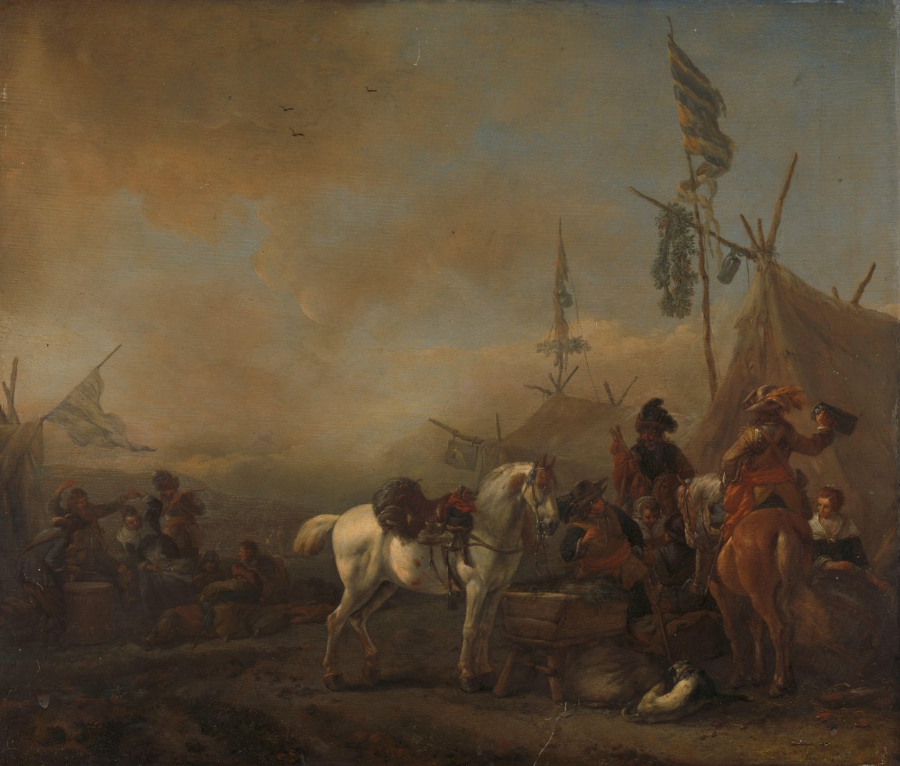 Armádní tábor od Philips Wouwerman