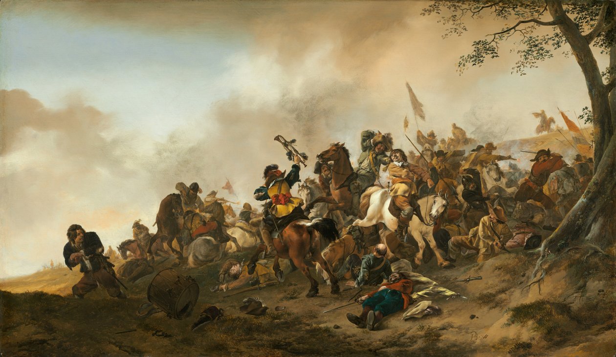 Bojová scéna od Philips Wouwerman