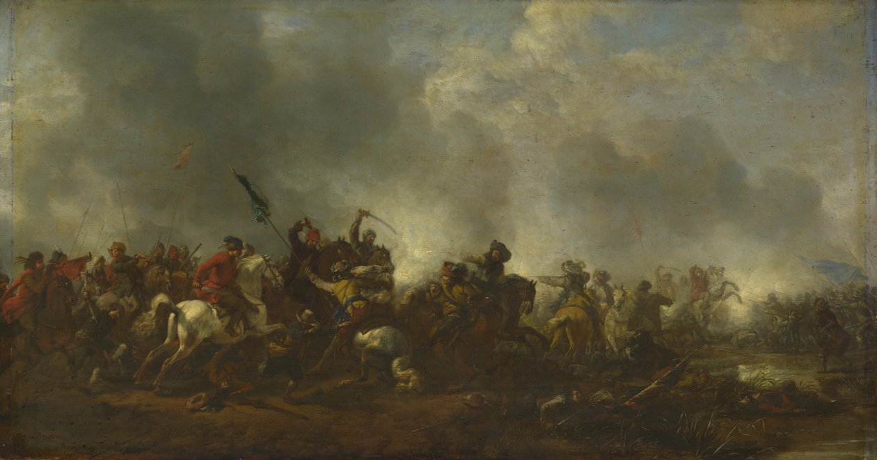 Kavalérie útočící na pěchotu, 1656-1668 od Philips Wouwerman