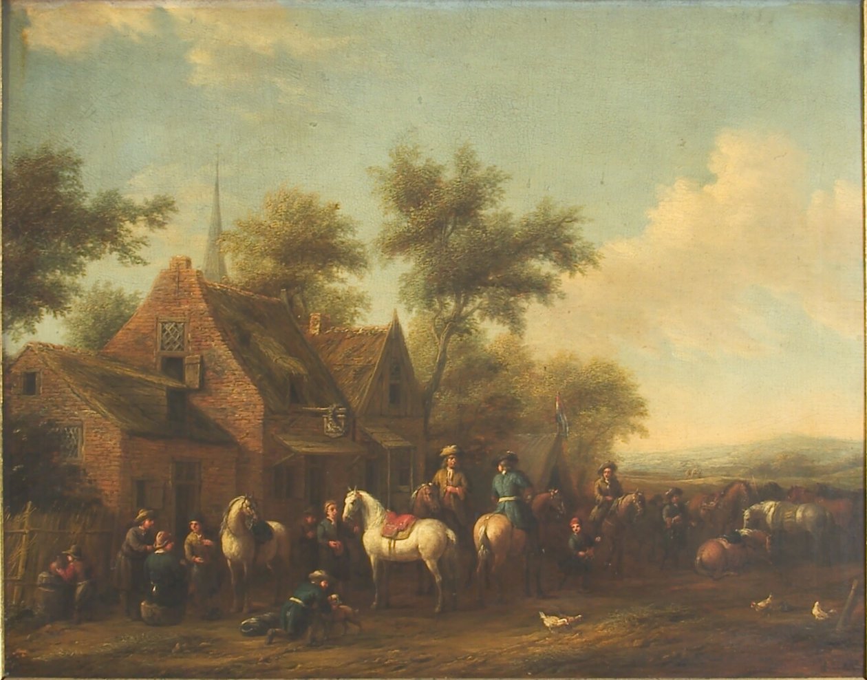 Krajina s jezdci odpočívajícími před hostincem od Philips Wouwerman
