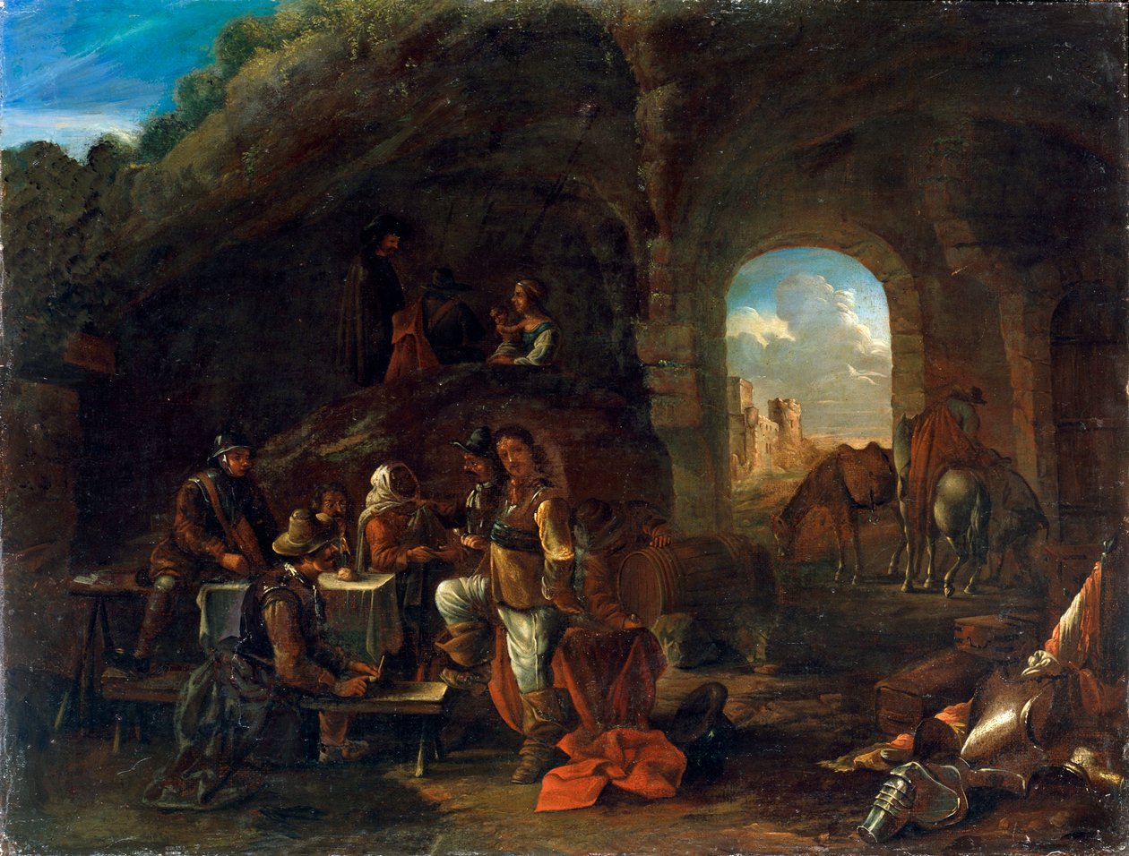 Tavern Scene, c1640-1665 od Philips Wouwerman