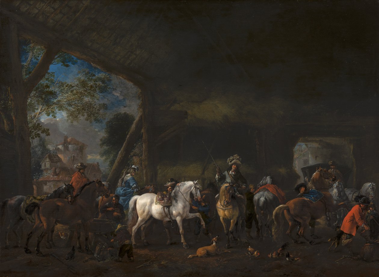 Příjezd ke stáji od Philips Wouwerman