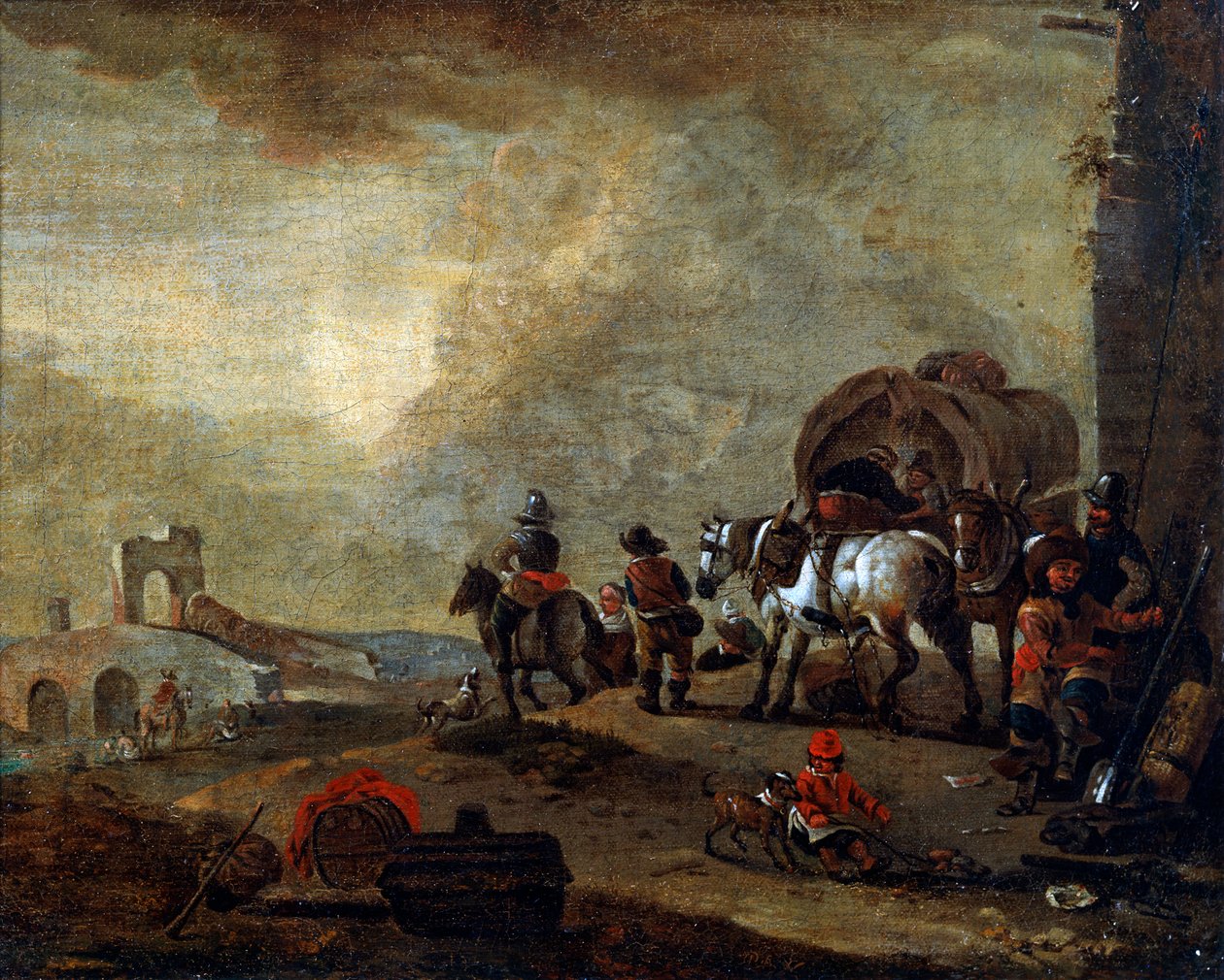 Cestovatelé na cestě, 17. století od Philips Wouwerman