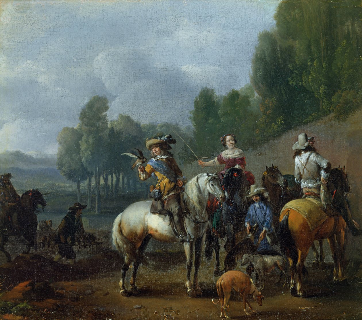 Hawking Party (olej na plátně) od Philips Wouwermans or Wouwerman