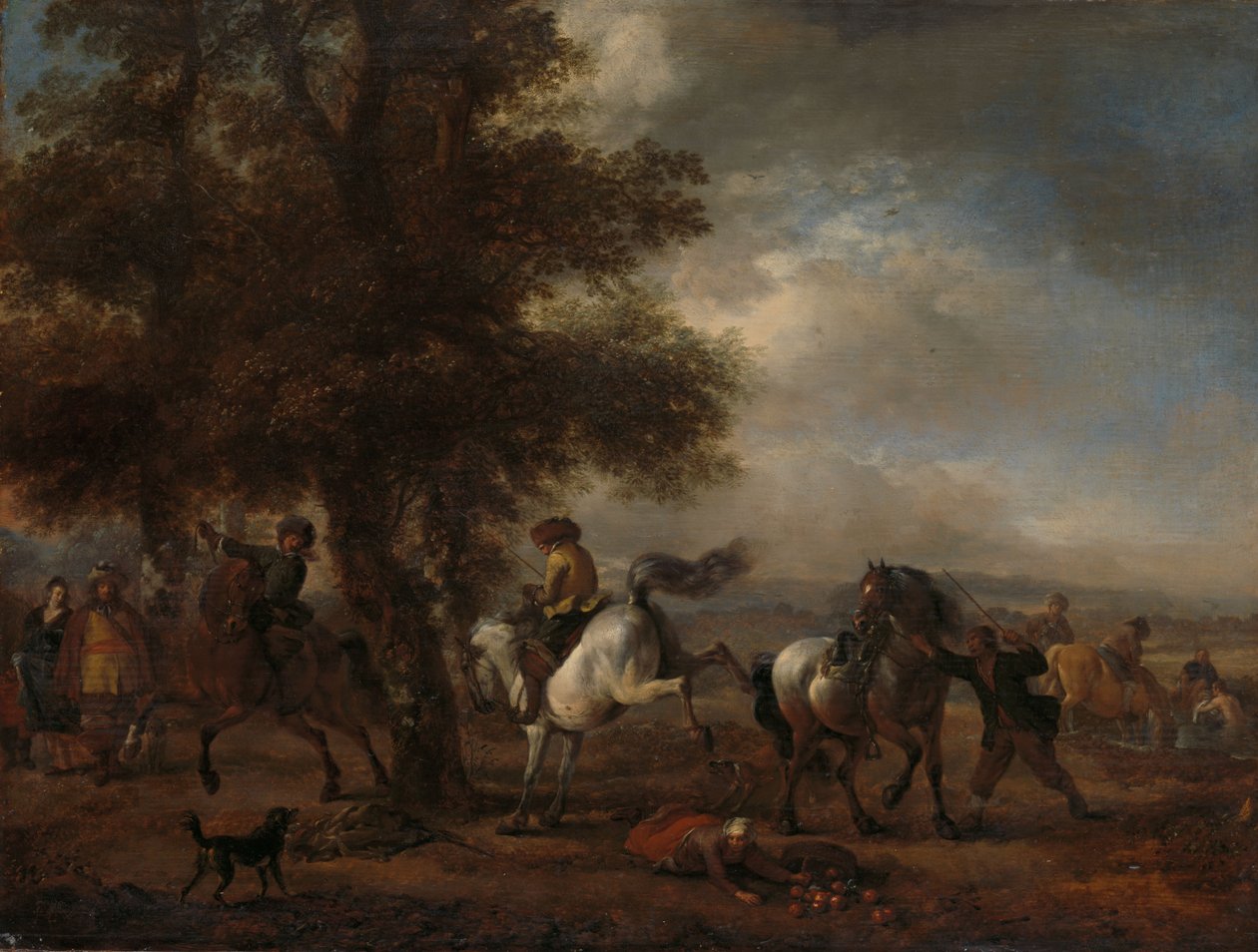 The Bucking Grey, asi 1660-1665 (olej na desce) od Philips Wouwermans or Wouwerman