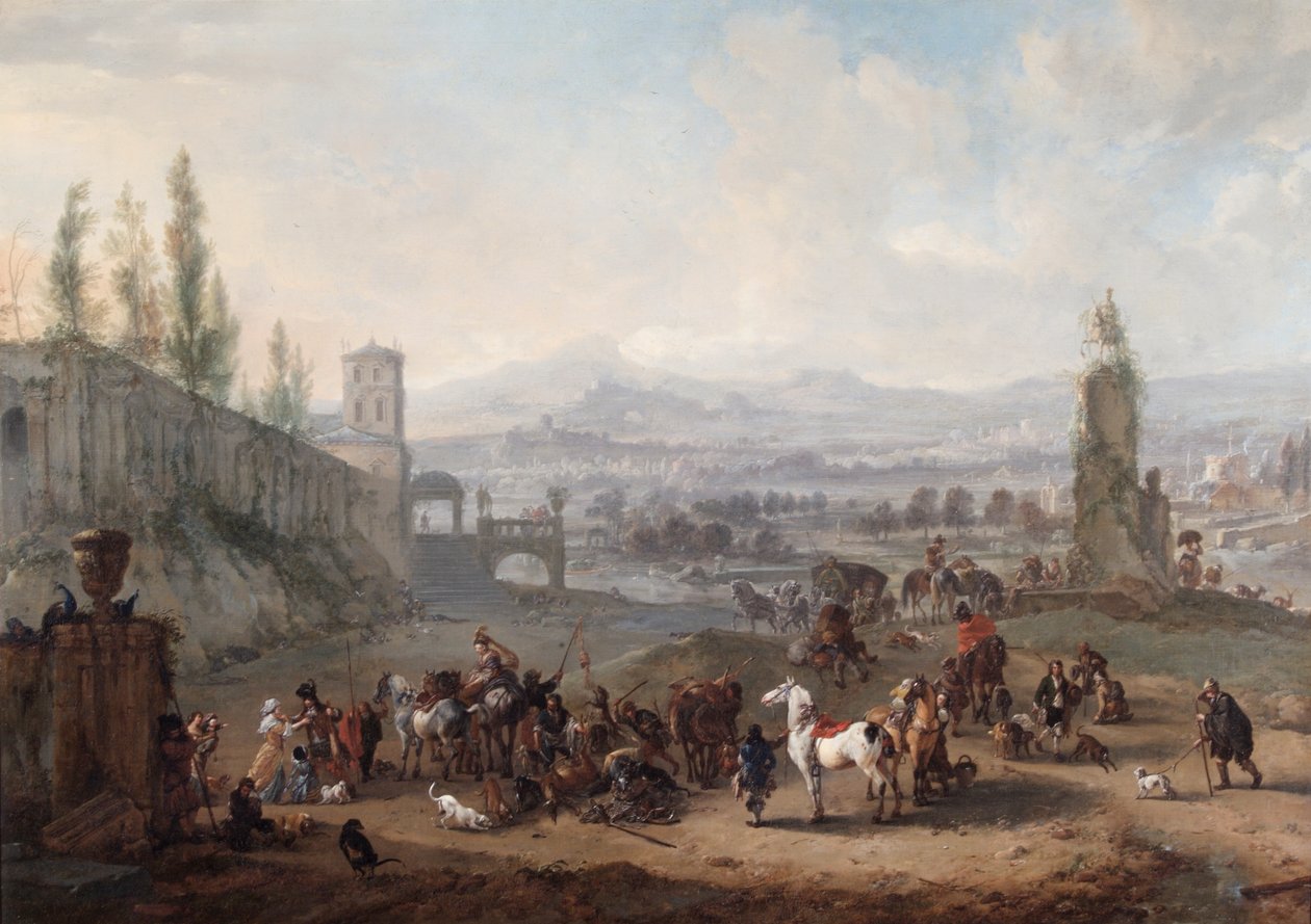 The Return from the Chase, po cca 1650 (olej na plátně) od Philips Wouwermans or Wouwerman