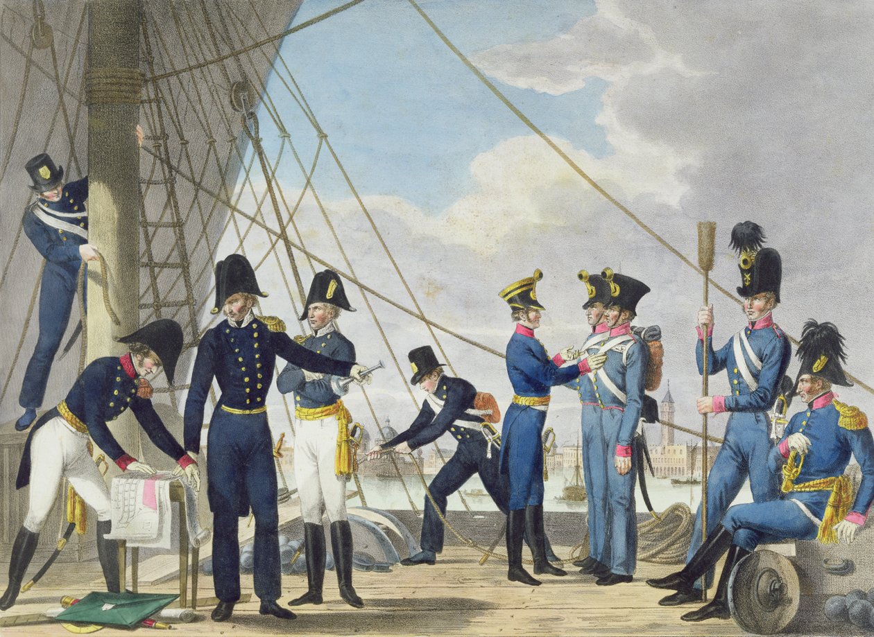 Nové rakouské císařské námořnictvo po napoleonských válkách, cca 1820 od Phillip von Stubenrauch