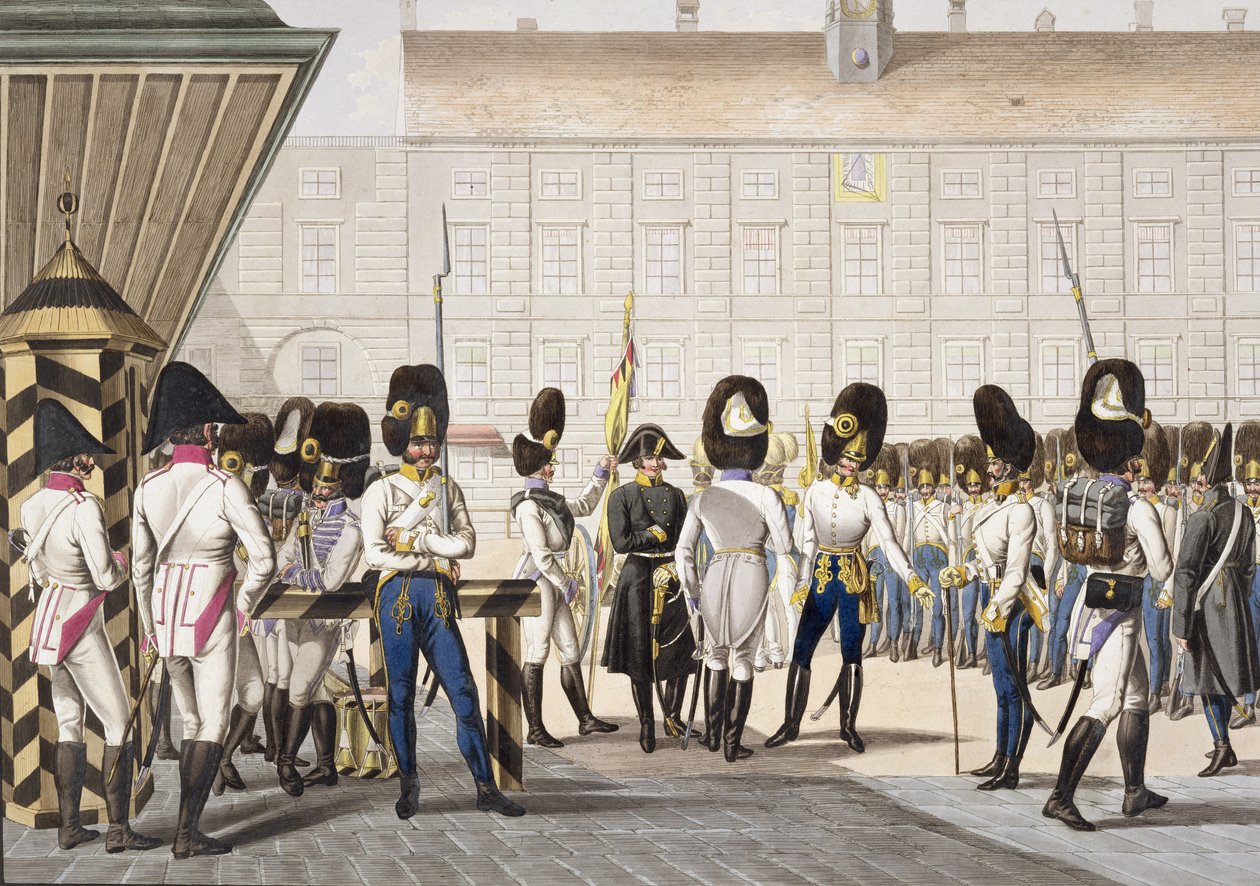 Noví císařští královští rakouští granátníci po napoleonských válkách, kolem roku 1820 od Phillip von Stubenrauch