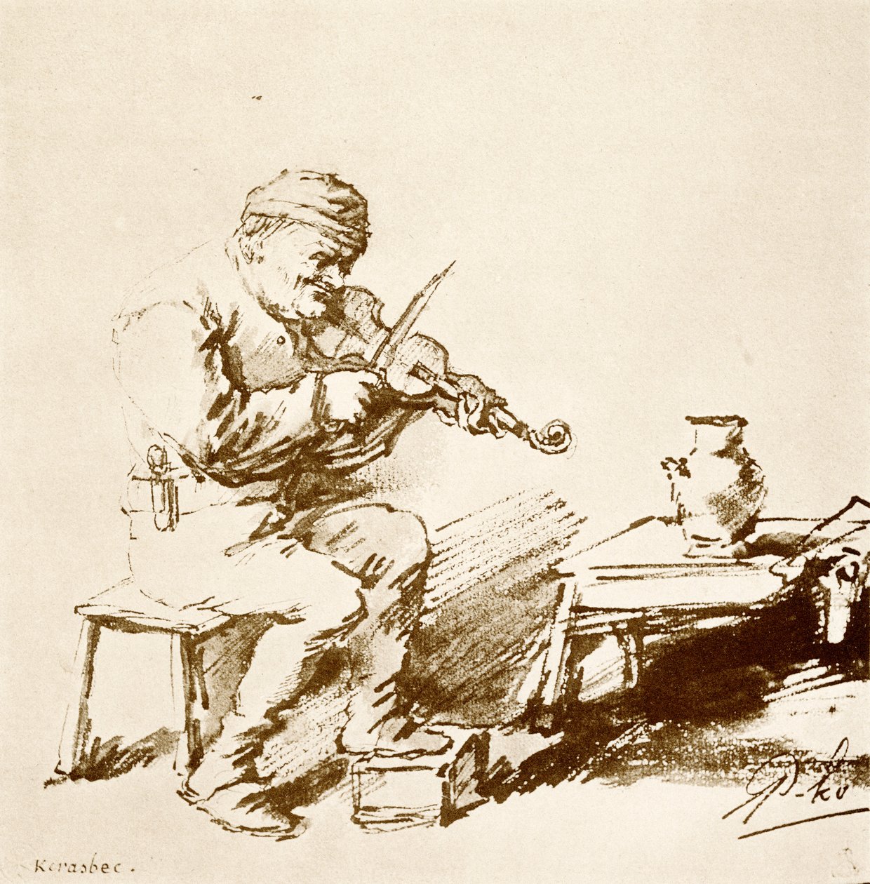Vesnický houslista od Phillips de Koninck
