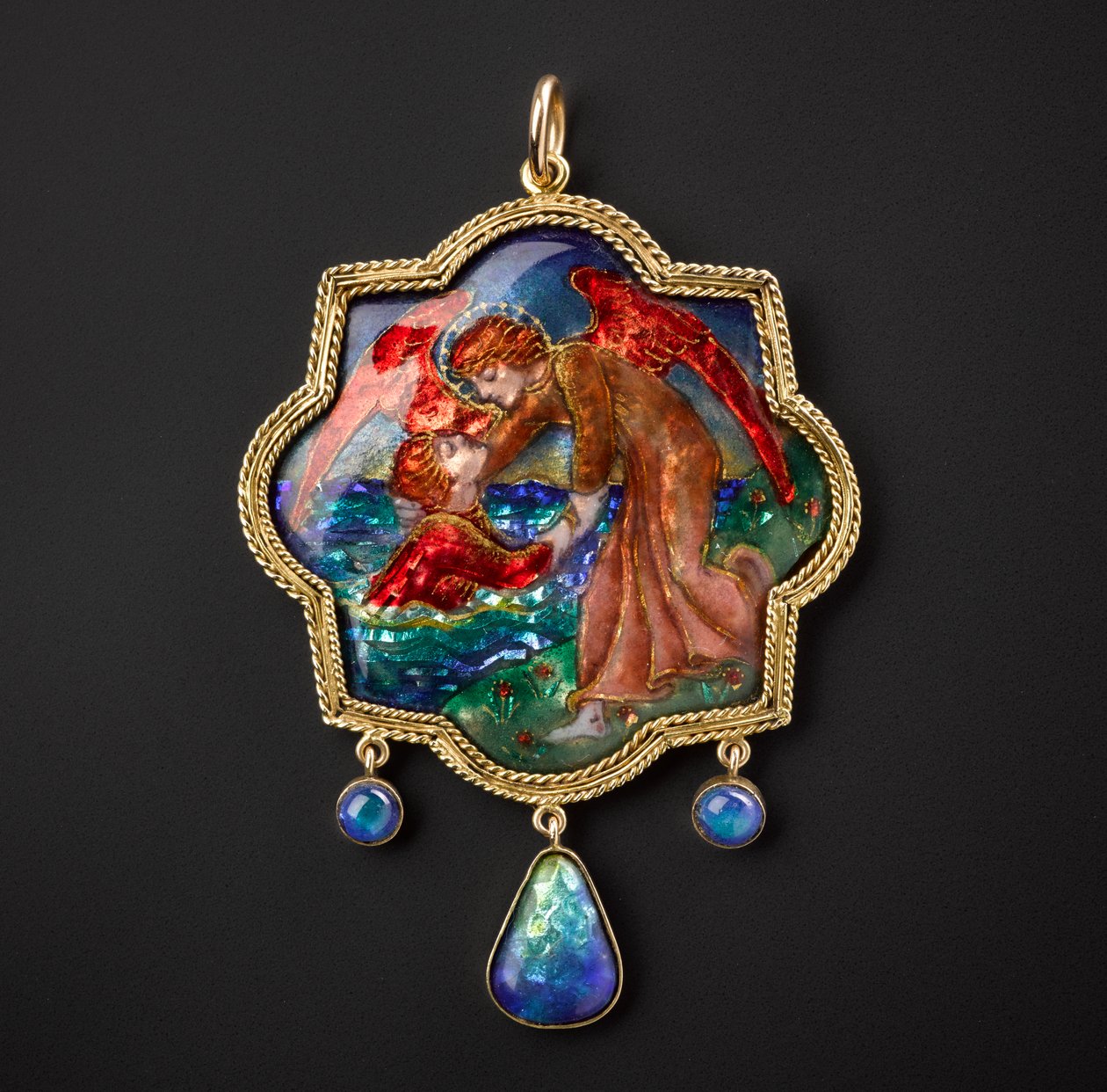 Out of the Deep Pendant, 1908 (zlato a smalt) od Phoebe Anna Traquair