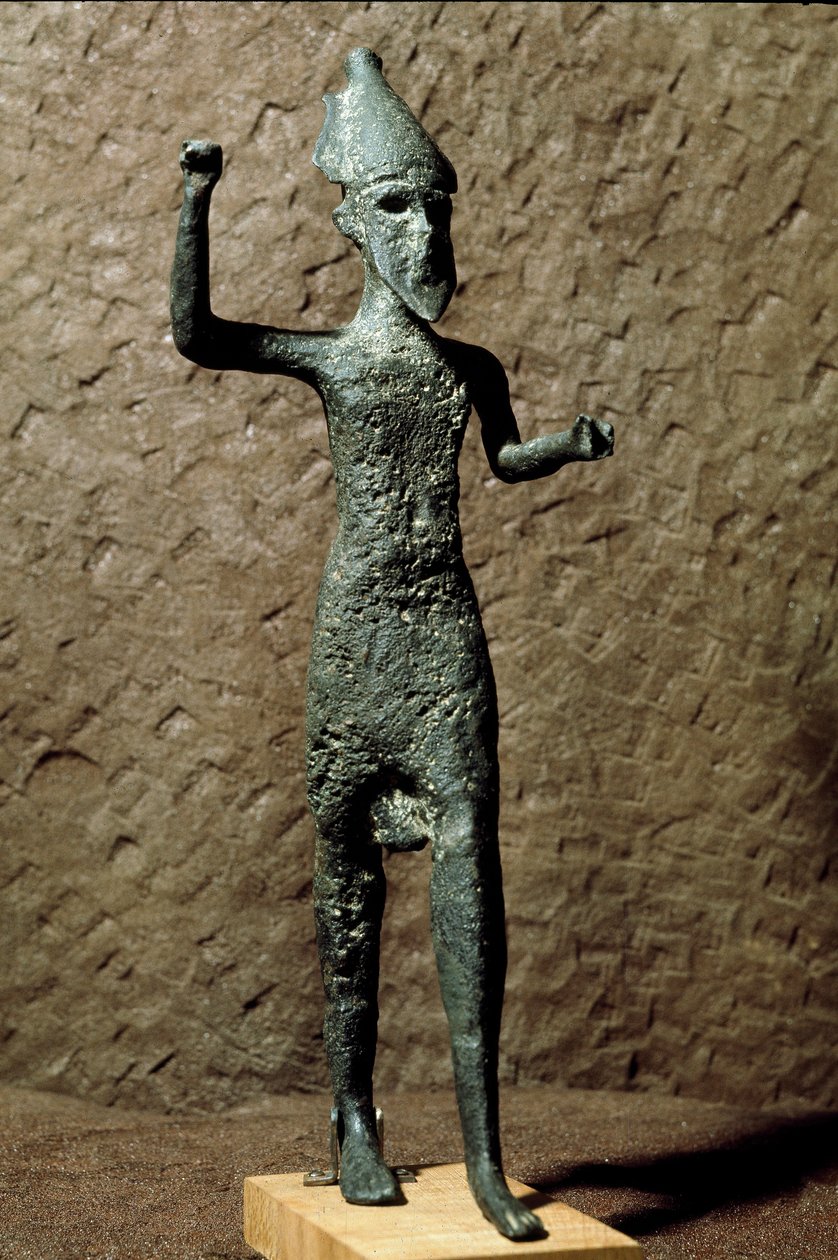 Fénicia: figurka boha v bronzu. Najděte v moři poblíž Selinunte (Selinonte), Sicílie. 14.-13. století před naším letopočtem. Palermo, Národní archeologické muzeum od Phoenician