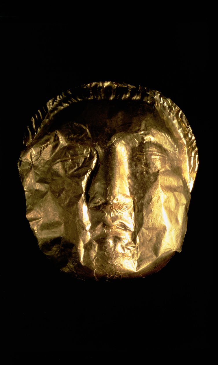 Pohřební maska, 5.-4. století př. n. l. (ražené zlato) od Phoenician Phoenician