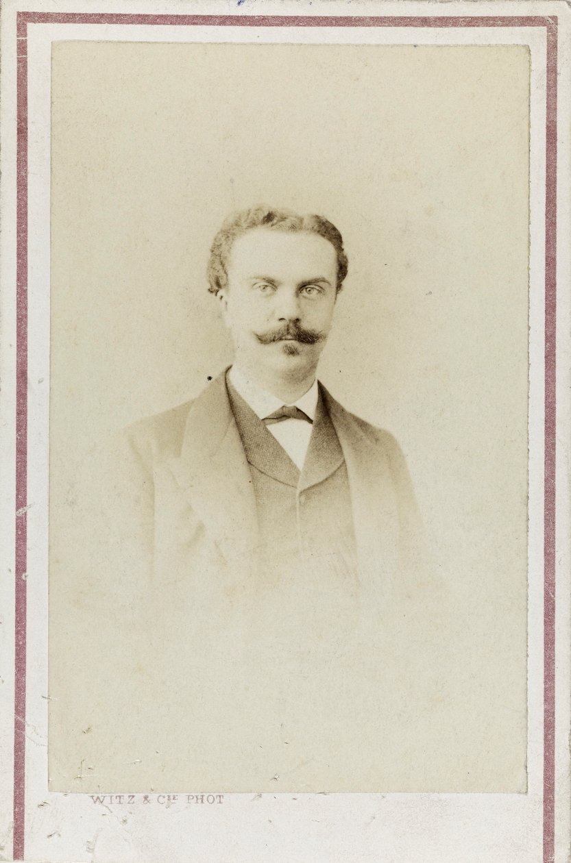 Portrét Guy de Maupassant, c. 1880. od Photo studio Witz and Cie.