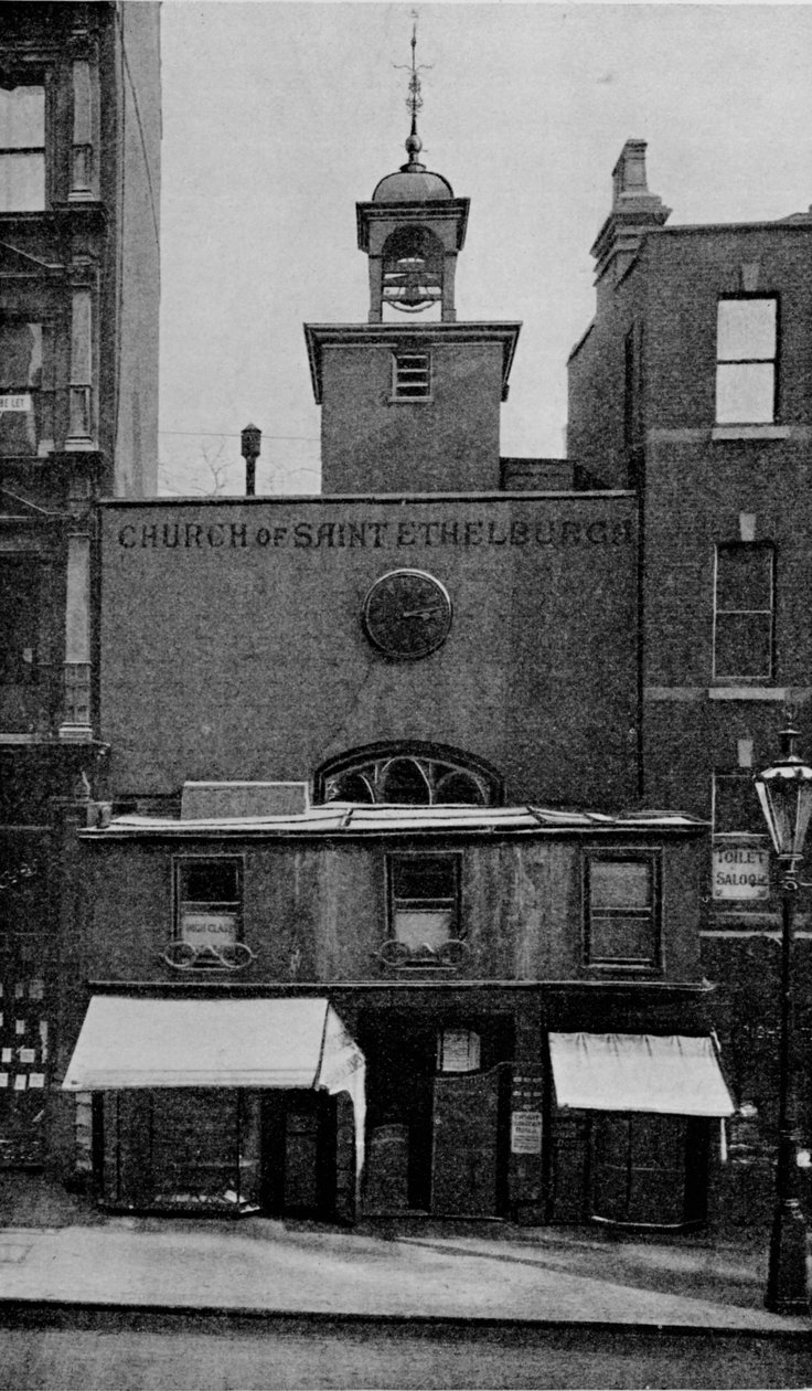 Kostel St Ethelburgas, Bishopsgate, City of London, c1905 1906 od Photochrom Co Ltd of London