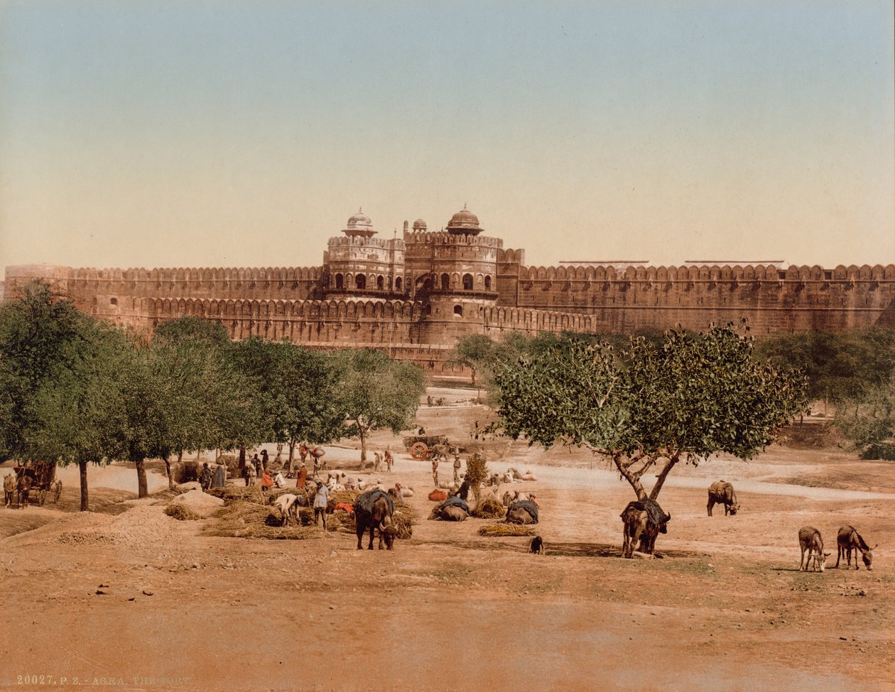 Agra. Pevnost od Photoglob Co. (Zurich, active c. 1890 1910)