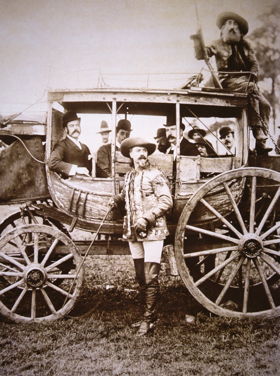 Buffalo Bill Cody (1846-1917) a jeho trenér Deadwood (č/b foto) od Photographer American