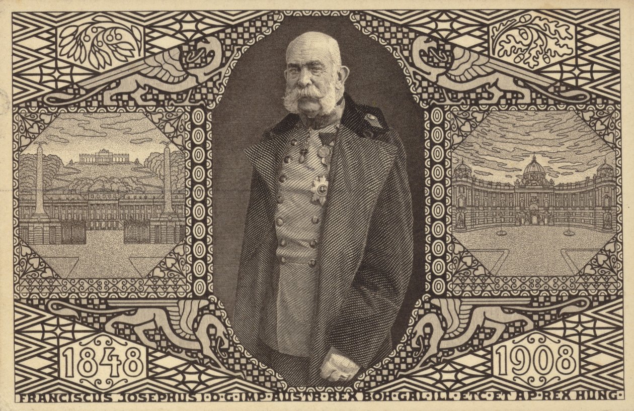 Rakouský císař František Josef I. (čb fotografie) od Photographer Austrian