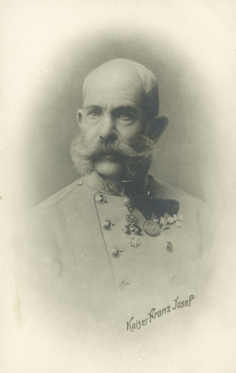 Rakouský císař František Josef I. (čb fotografie) od Photographer Austrian