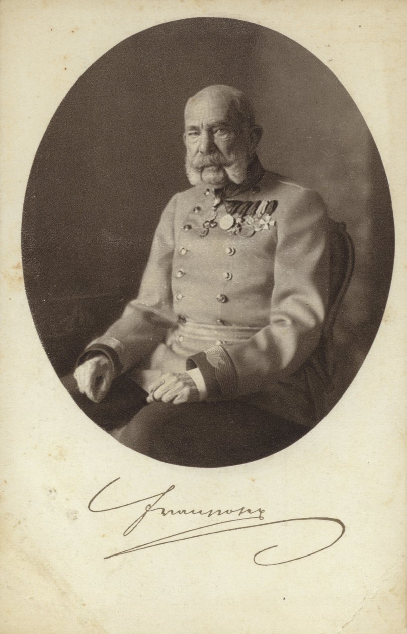 Rakouský císař František Josef I. (čb fotografie) od Photographer Austrian