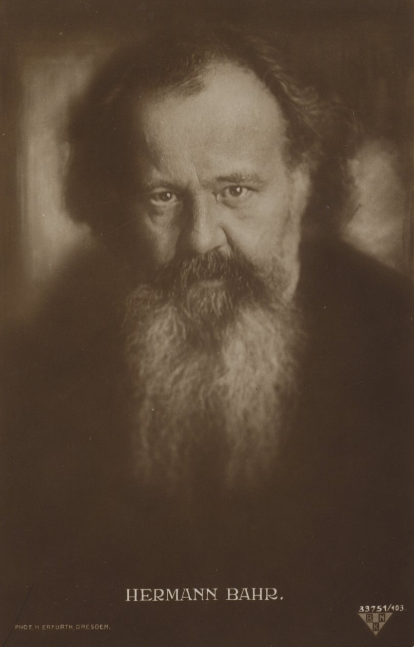 Hermann Bahr (1863-1934), rakouský spisovatel a dramatik (čb fotografie) od Photographer Austrian