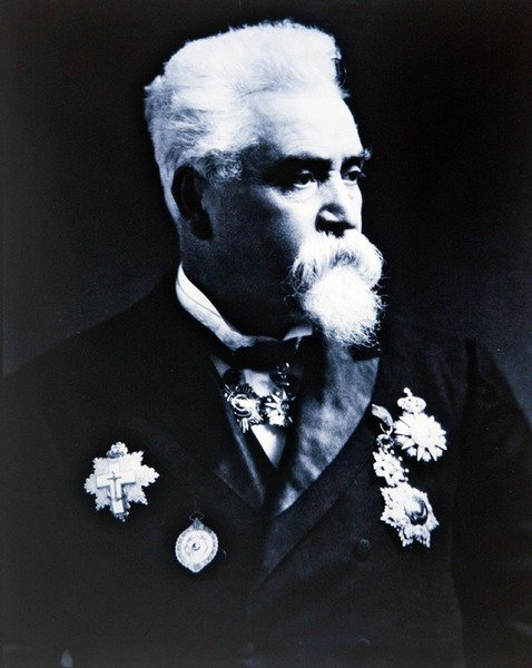 Sir Hiram Maxim (černobílá fotografie) od Photographer English