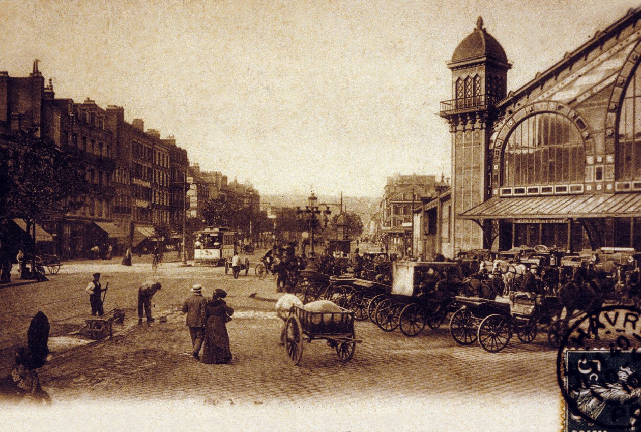 Le Havre, Normandie, c. 1900 (černobílá fotografie) od Photographer French