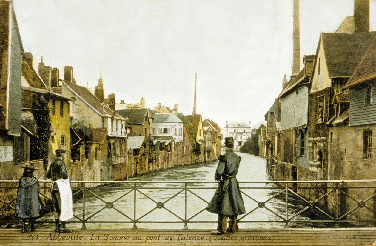 Řeka Somme a Most Talence, Abbeville, Francie od Photographer French