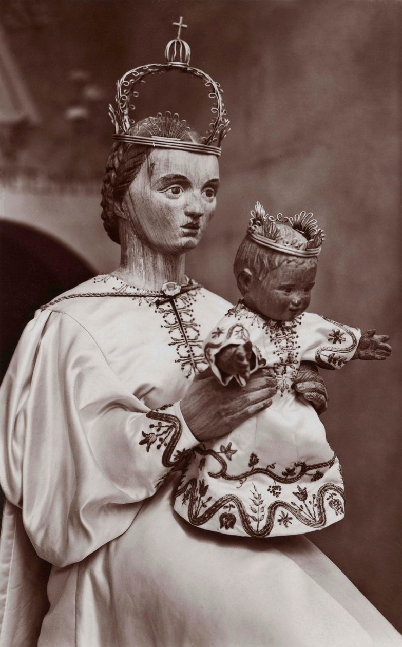 Panna a dítě, Papežský pavilon, světová výstava v Paříži od Photographer French