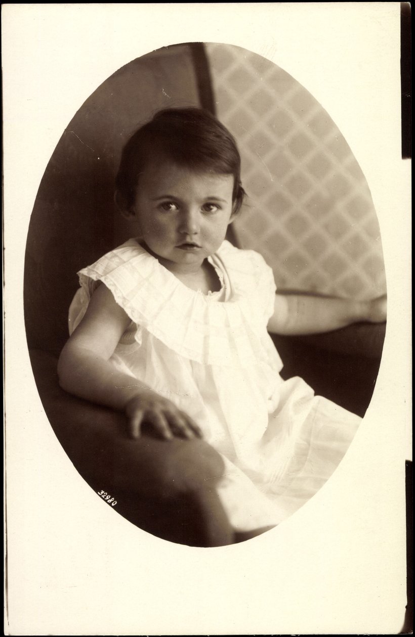 Pasparta Ak princezna Hilda Bavorská jako malá holčička (černobílá fotografie) od Photographer German