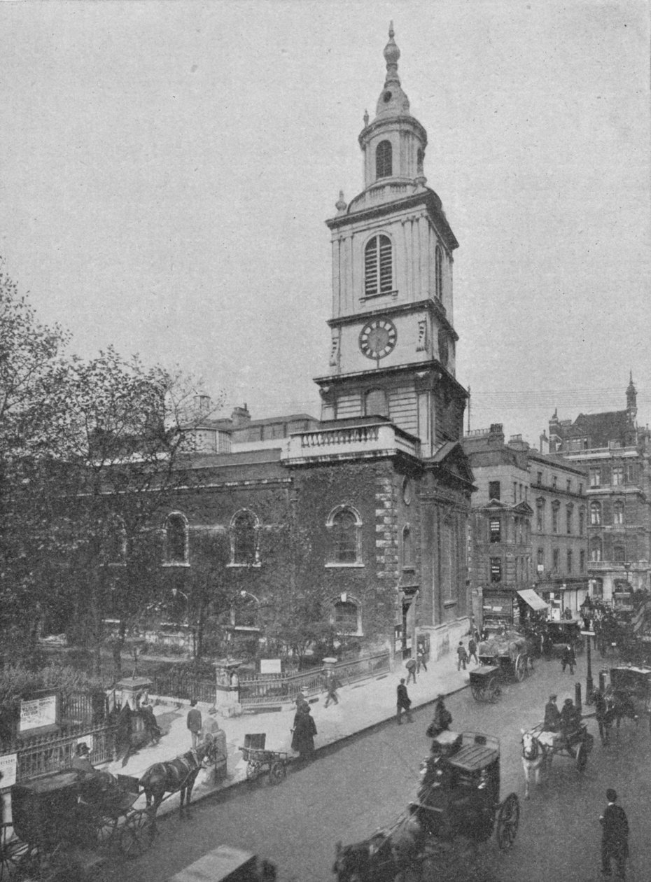 Kostel St Botolph-without-Bishopsgate, City of London, c1890 1911 od Pictorial Agency