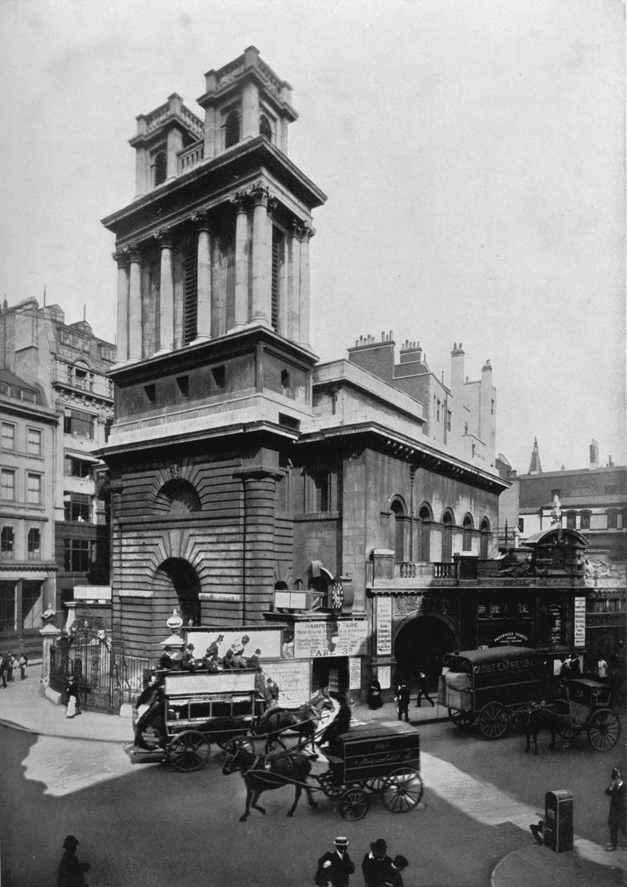 Kostel St Mary Woolnoth, City of London, c1910 1911 od Pictorial Agency