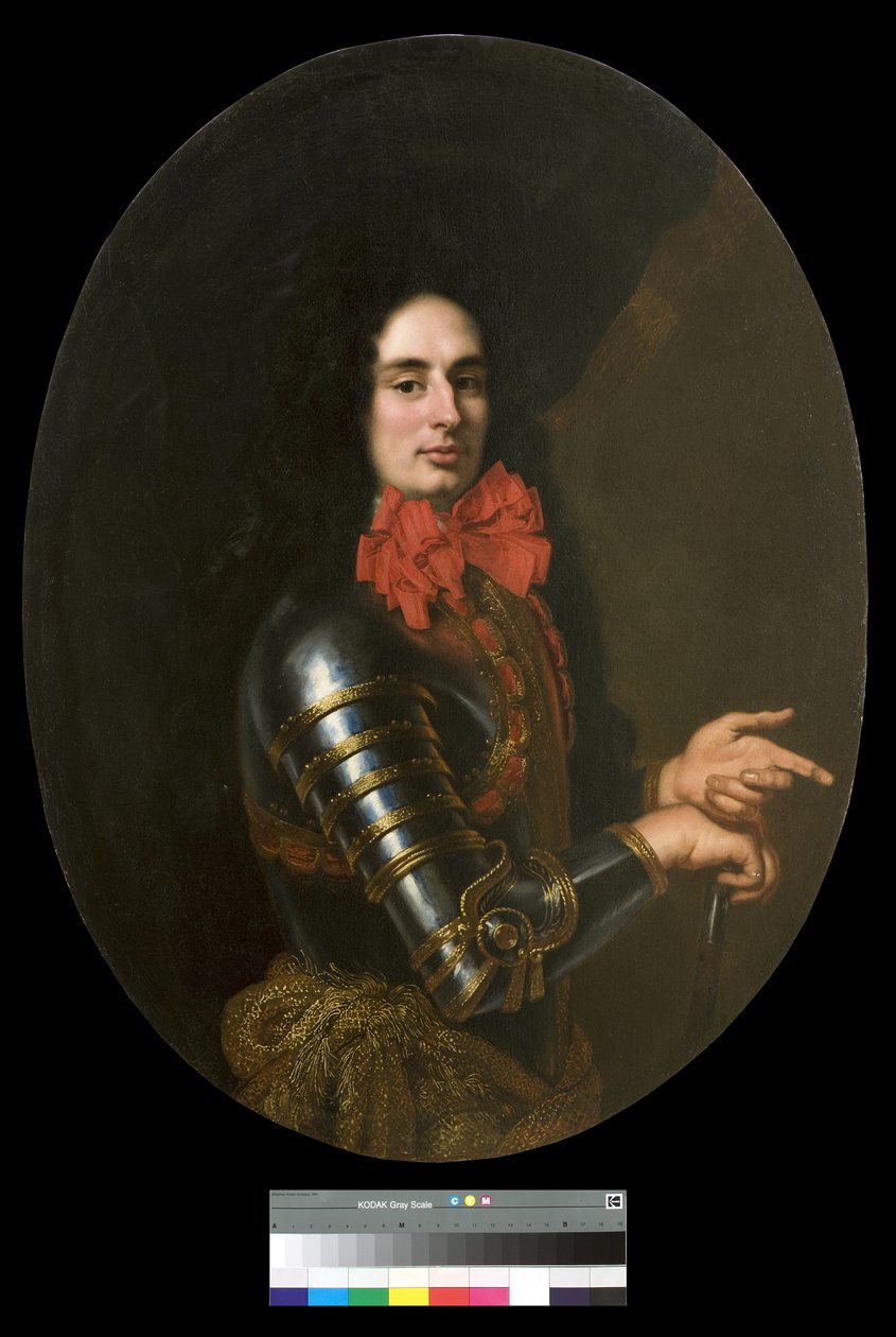 Portrét pána v brnění a s červeným šátkem, 1650-70 od Pier Francesco Cittadini