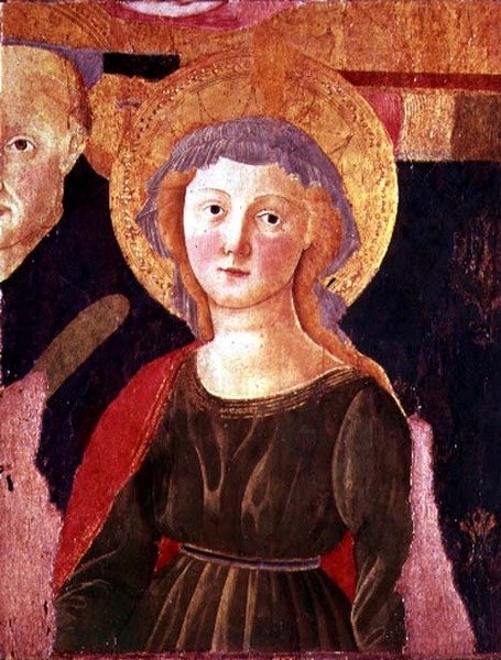Svatý Petr mučedník a světice (detail) od Pier Francesco Fiorentino