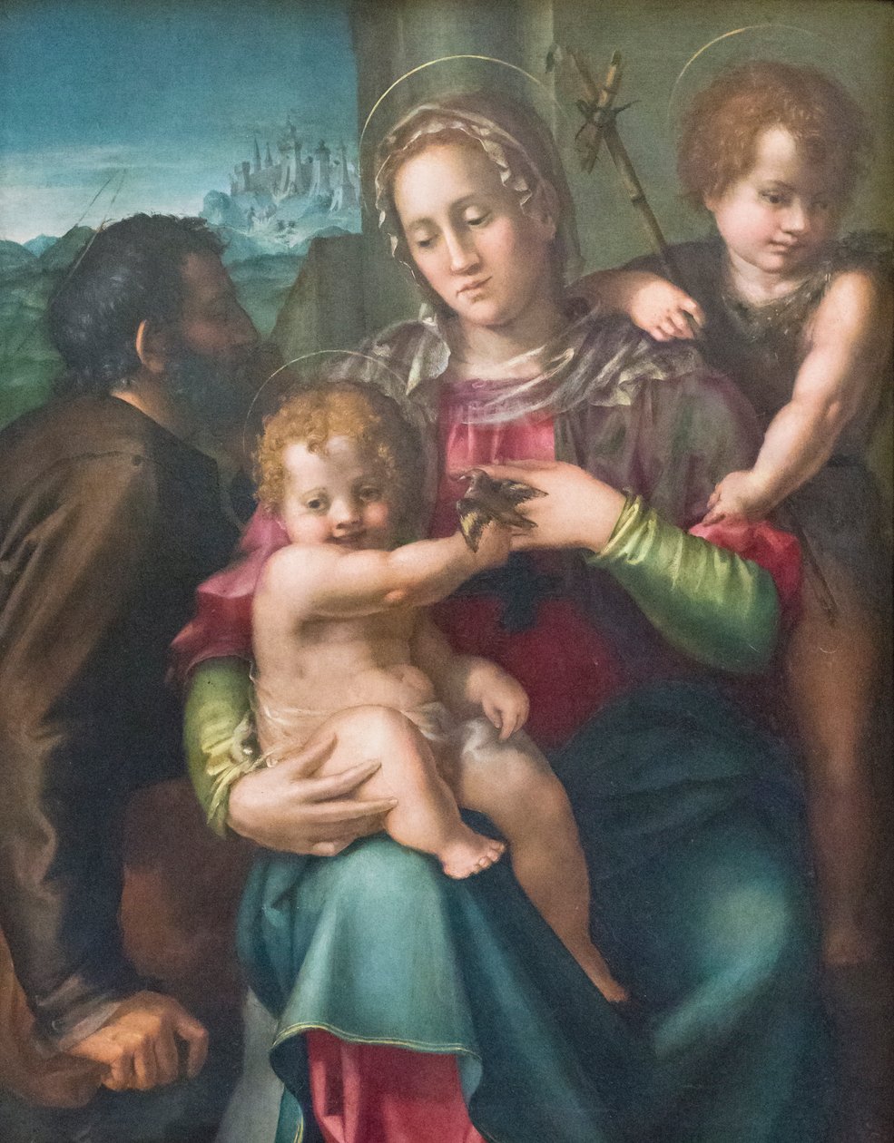 Svatá rodina s mladým svatým Janem Křtitelem od Pier Francesco Foschi