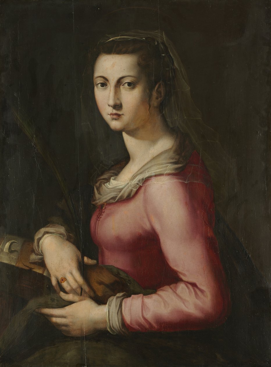 Portrét ženy jako svatá Kateřina, c. 1560 (olej na dřevě) od Pier Francesco Foschi