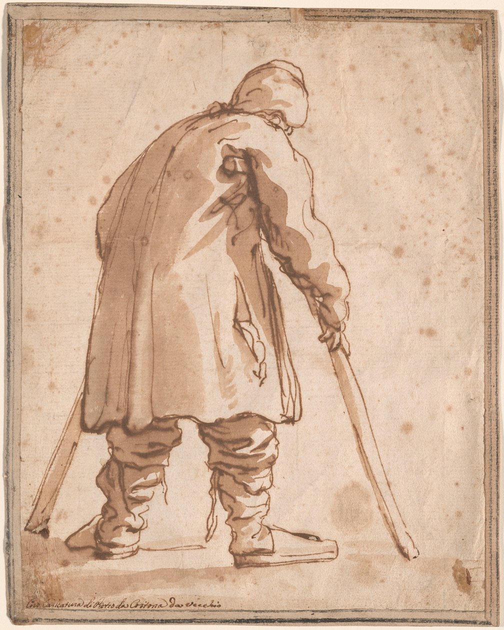 Karikatura muže, řekl se, že je Pietro da Cortona od Pier Francesco Mola