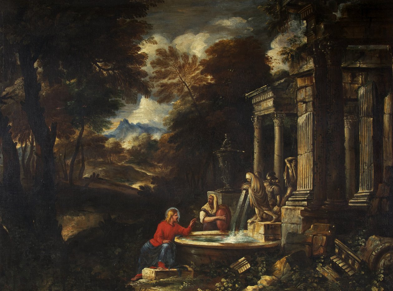 Kristus a žena Samaří (olej na plátně) od Pier Francesco Mola