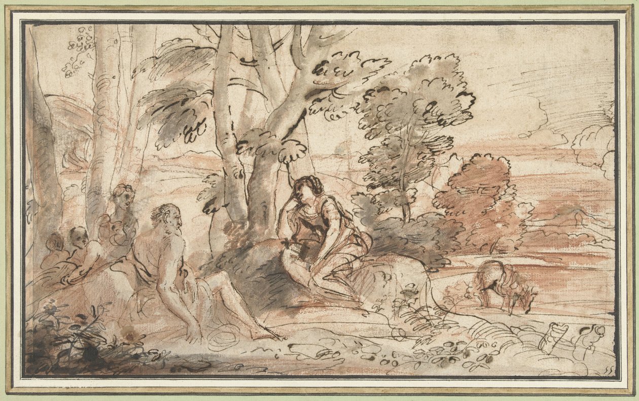 Ermina s pastýři od Pier Francesco Mola