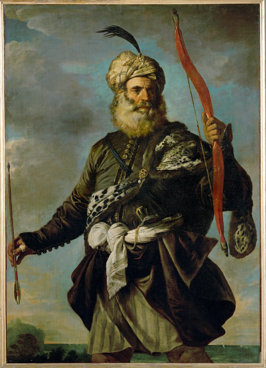Orientální bojovník s lukem v ruce... od Pier Francesco Mola