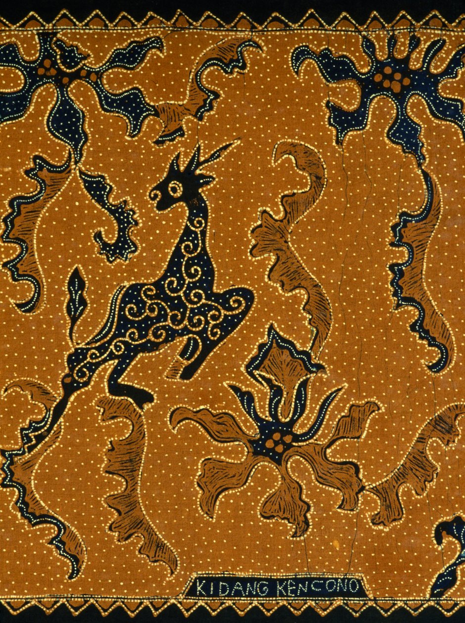 Batika s tradičním designem, Java, Indonésie, detail od Blaise Nicolas Le Sueur