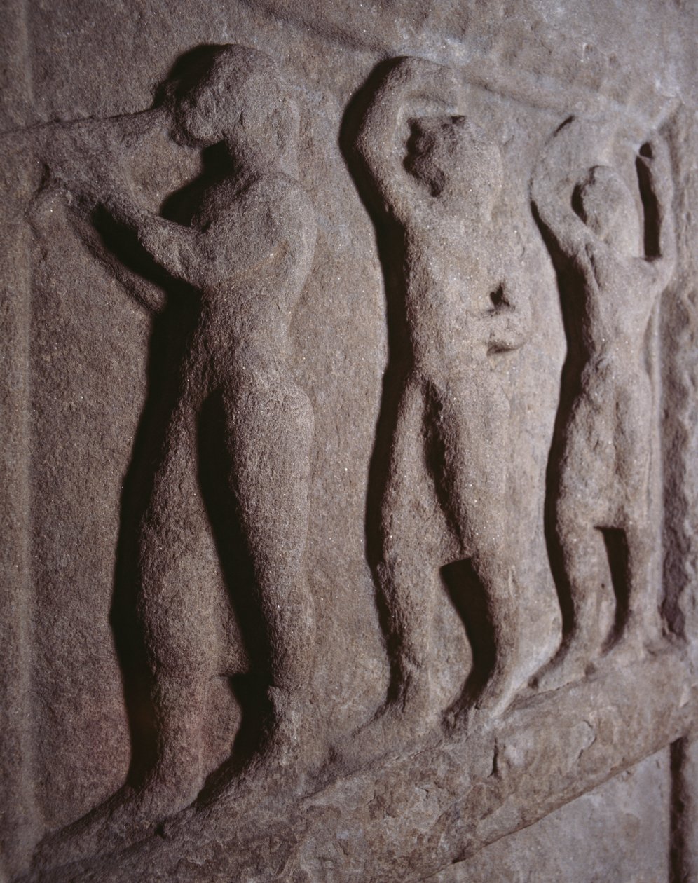 Hudebníci, detail z pohřební stély z Pontassieve, Toskánsko, Itálie, etruská civilizace, 5. století před naším letopočtem od Blaise Nicolas Le Sueur