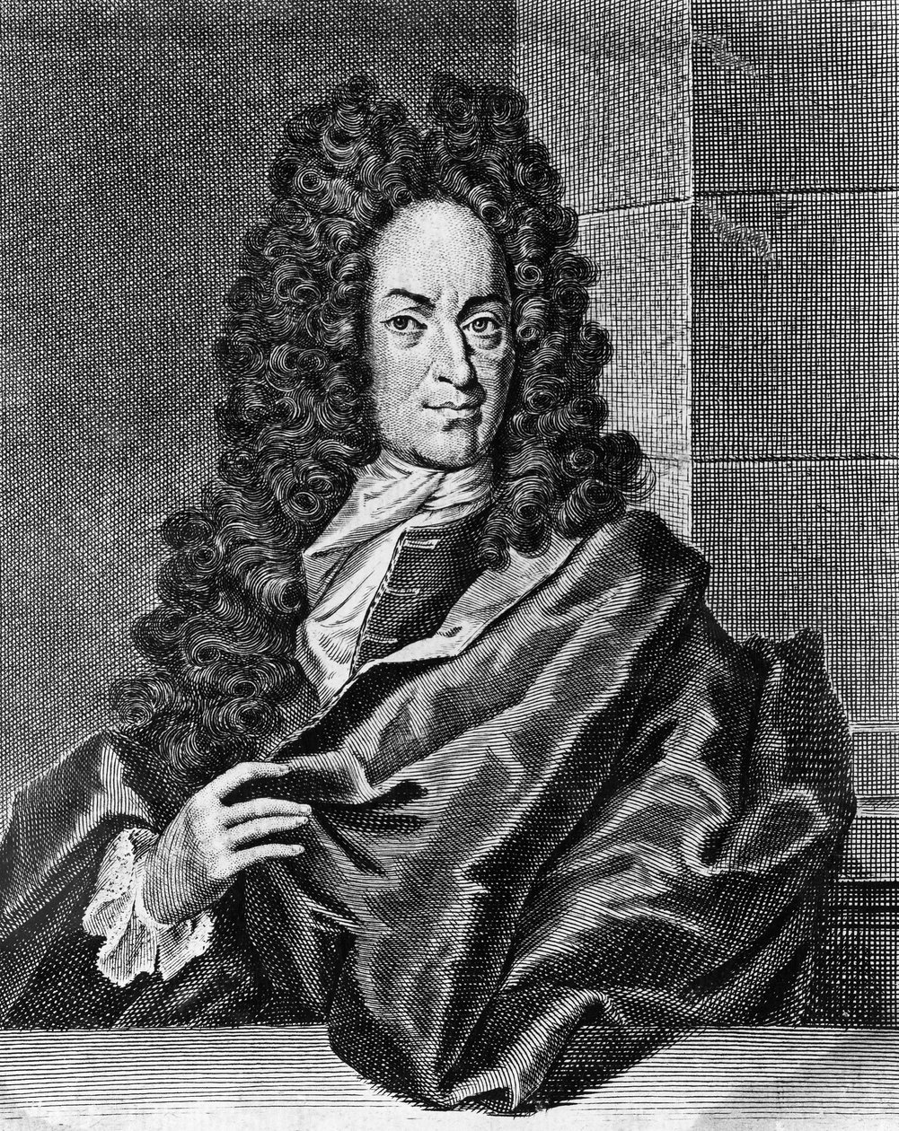 Portrét Georga Ernsta Stahla (1659-1734), německého lékaře a chemika, rytina z Opusculum chimico-physico-medicum, Halae Magdeburgicae od Blaise Nicolas Le Sueur