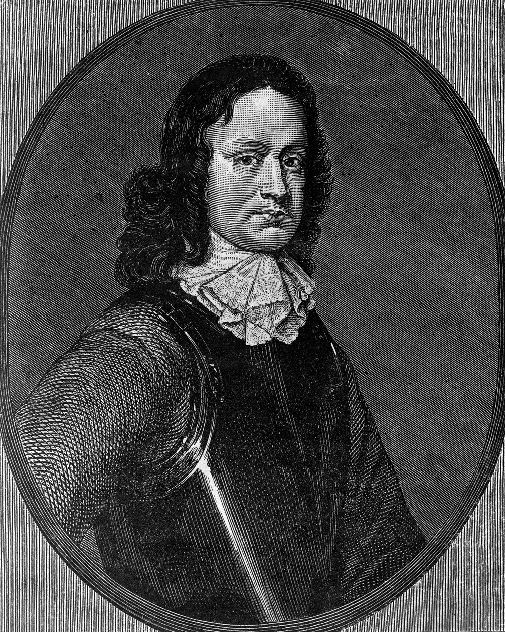 Portrét Johna Hampdena (cca 1595-1643), anglický politik, rytina od Blaise Nicolas Le Sueur