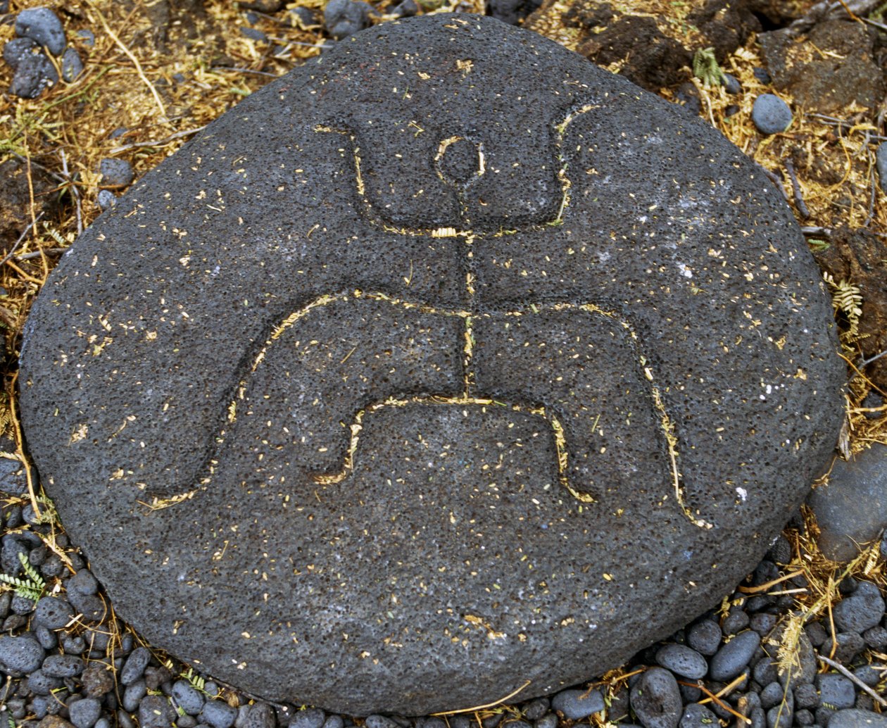 Kamenná rytina, Puako Petroglyph Archaeological District, Island of Hawaii, United States od Blaise Nicolas Le Sueur