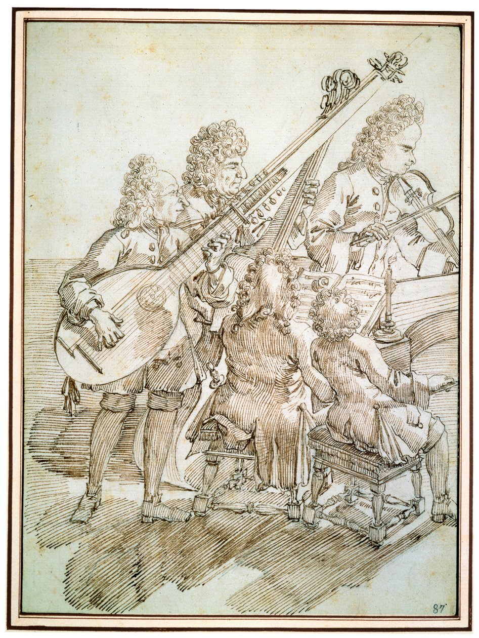 Koncert, konec 17. nebo 18. století od Pier Leone Ghezzi