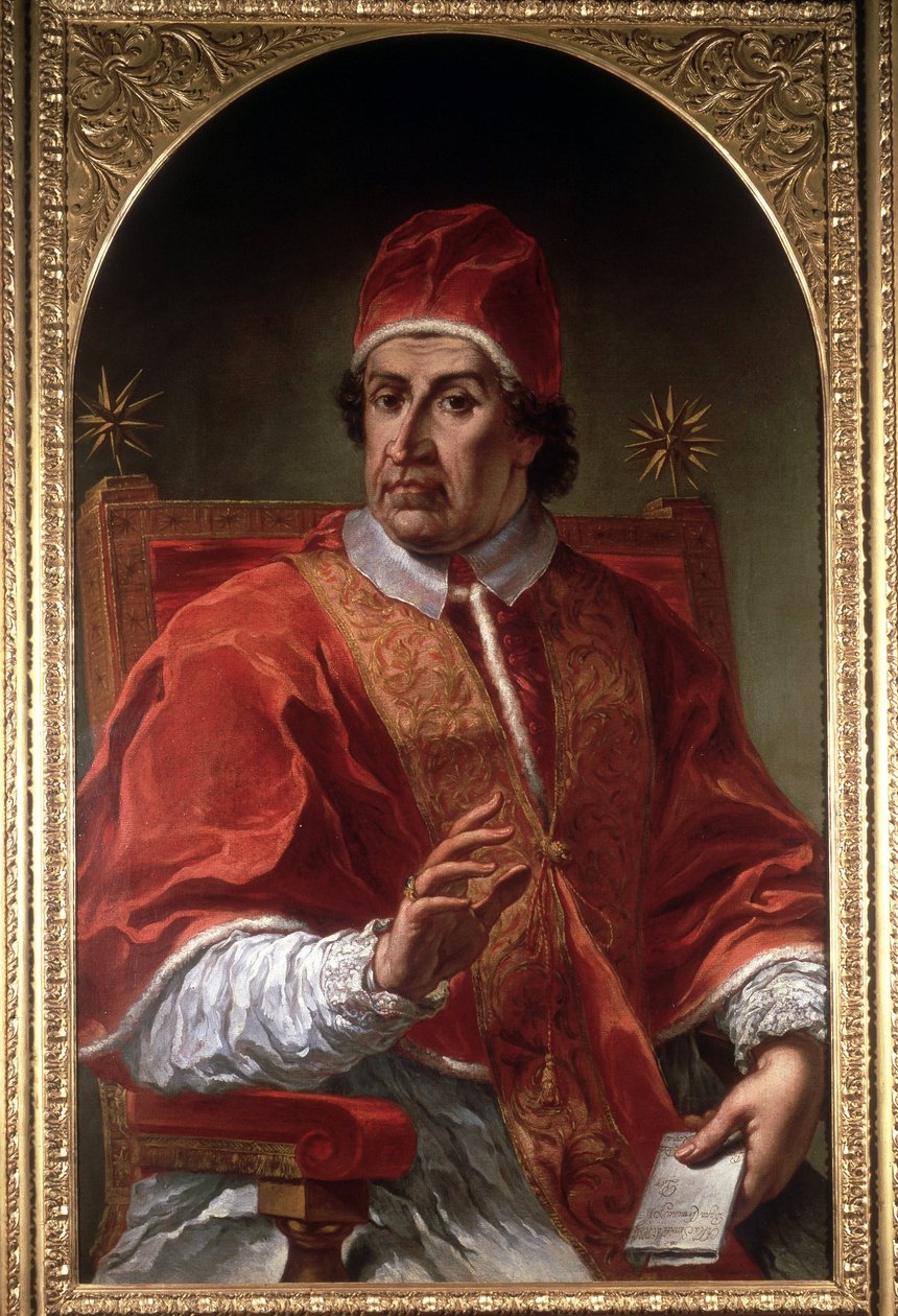 Portrét Clémenta XI. (1649 - 1721) od Piera Leone Ghezziho. Římské muzeum. Řím od Pier Leone Ghezzi
