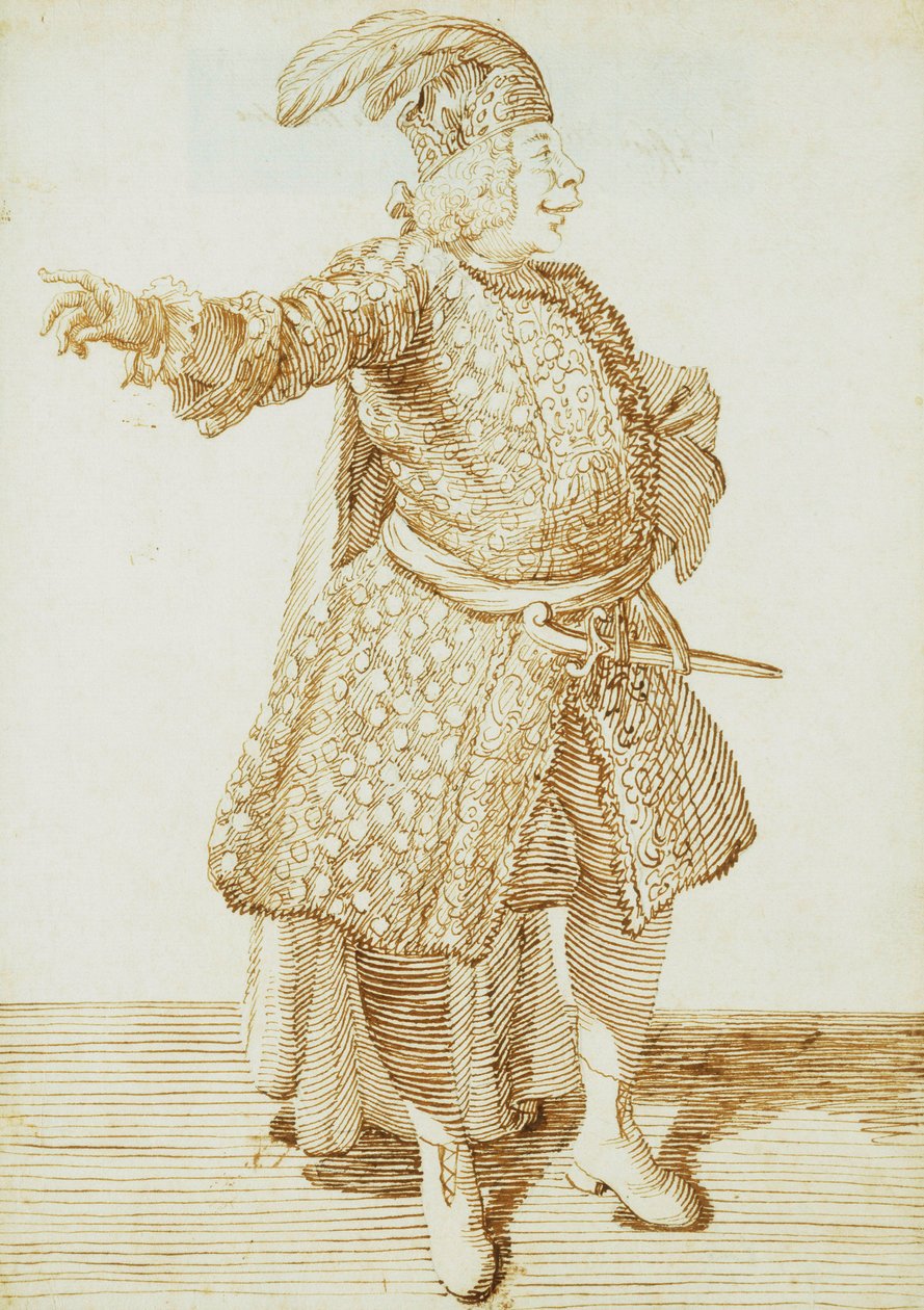 Portrét Castrato Gaetano Caffarelli, kolem roku 1735 od Pier Leone Ghezzi