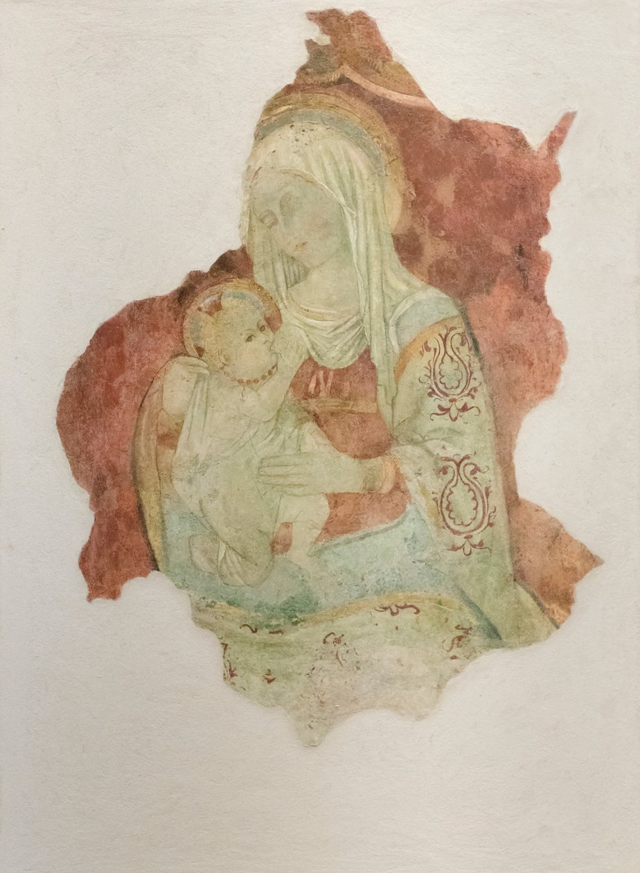 Matka kojící dítě, asi 1476 (freska přenesená na plátno) od Pier Palma da Fermo